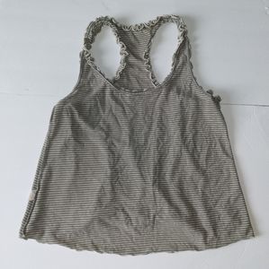 Racerback Striped Tank Top 2000s Y2K Vintage Gray